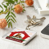 Red Dog House Pet Memorial Sleutelhanger (Zijkant)