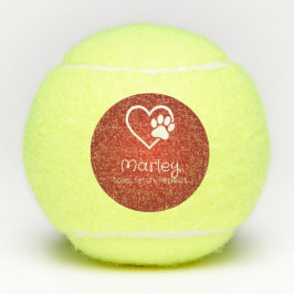 Red Dog Name Tennis Ball 'toss, fetch, repeat' Tennisballen