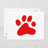 Red Dog Paw Briefkaart (Voorkant / Achterkant)