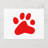Red Dog Paw Briefkaart (Voorkant)