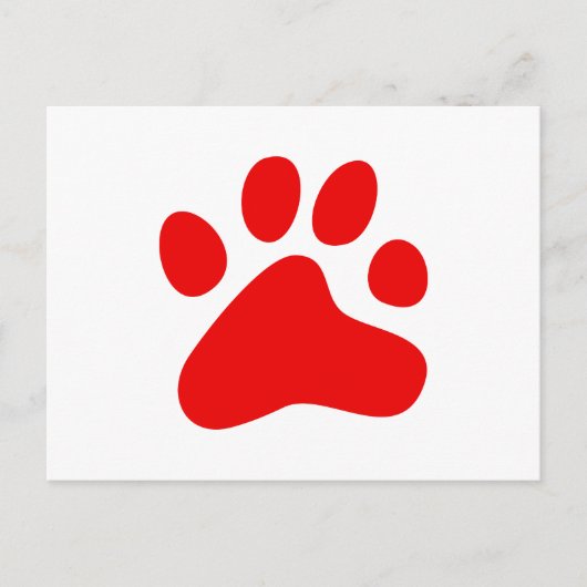 Red Dog Paw Briefkaart (Voorkant)