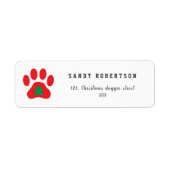 Red Dog Paw met kerstboom Etiket (Voorkant)