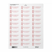 Red Dog Paw Pattern Holiday Address Label (Full Sheet)