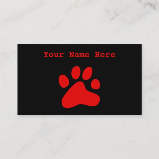 Red Dog Paw Visitekaartje (Voorkant)
