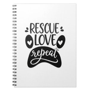 Red Dogs Liefde Herhaal Hond Poot T-shirt Notitieboek