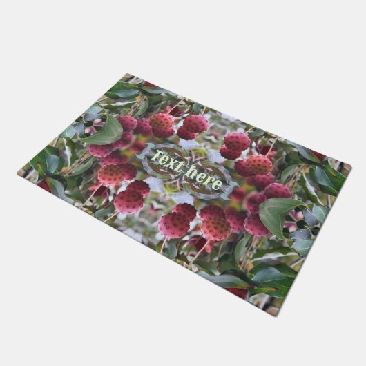 Red Dogwood Fruit Natuur gepersonaliseerd Deurmat (Schuin)