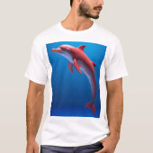 Red Dolphin Soaring Above the Clouds T-shirt (Voorkant)