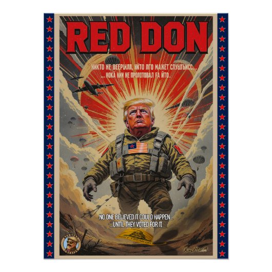 Red Don - Poster voor satirische politieke kunst (Voorkant)