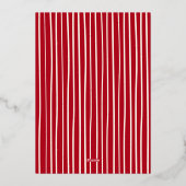 Red Doodle 3 Photo Christmas Gold Folie Feestdagenkaart (Achterkant)