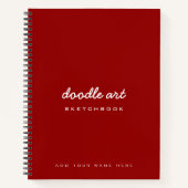 Red Doodle Art Name Sketch Notitieboek (Voorkant)