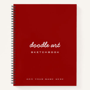 Red Doodle Art Name Sketch Notitieboek