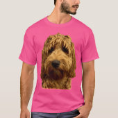 Red Doodle Dog retro T-shirt (Voorkant)