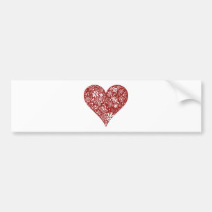 Red Doodle Heart Bumpersticker
