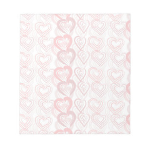 Red Doodle Hearts Patroon Notitieblok