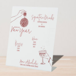 Red Doodle nieuwjaarsfeest Bar Reclamebord Met Voetstuk