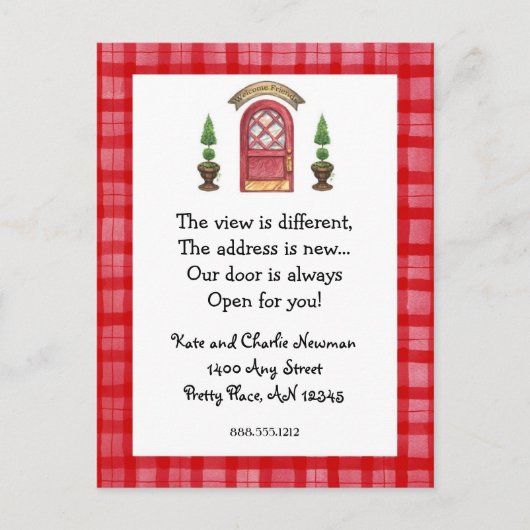 Red Door Nieuw Adres Briefkaart (Voorkant)