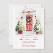 Red Door Rustic Home Sweet Home Card Aankondiging (Voorkant)