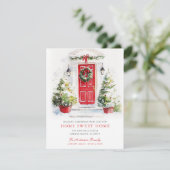 Red Door Rustic Home Sweet Home Card Aankondiging (Staand voorkant)