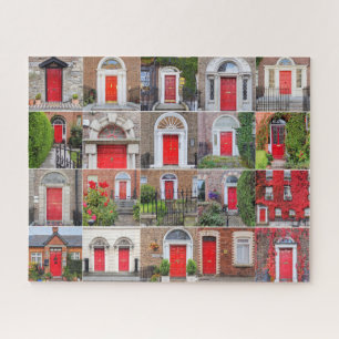 Red Doors of Dublin Ireland Jigzaag Puzzle Legpuzzel