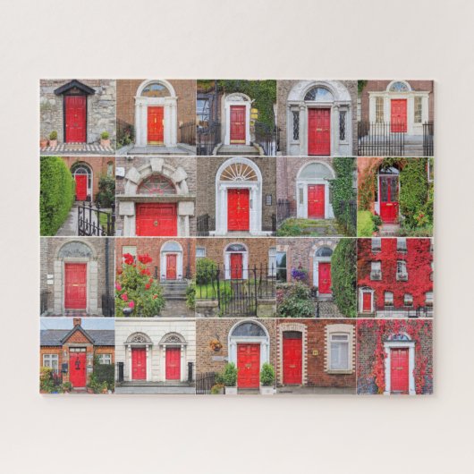 Red Doors of Dublin Ireland Jigzaag Puzzle Legpuzzel (Horizontaal)