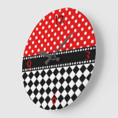 Red Dot Checkerboard Grote Klok (Hoek)