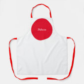 Red Dot Pattern Aangepaste naam Witte kleurrijke c Schort (Voorkant)