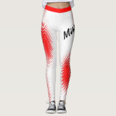Red Dot Pattern met Jouw naam op WHITE Leggings (Voorkant)