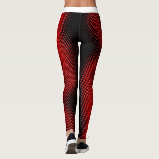 Red Dot Pattern met Naam in Groot Manuscript op BL Leggings (Achterkant)