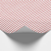Red Dot Pattern op White Gift Wrapping Paper Cadeaupapier (Hoek)
