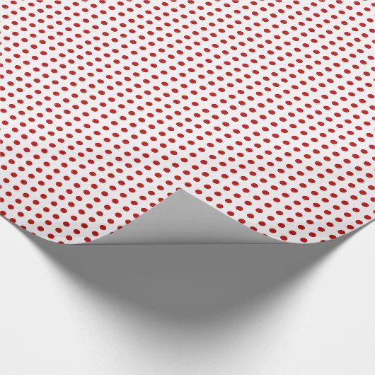 Red Dot Pattern op White Gift Wrapping Paper Cadeaupapier (Hoek)