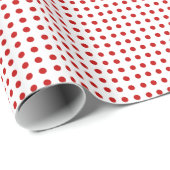 Red Dot Pattern op White Gift Wrapping Paper Cadeaupapier (Rol Hoek)