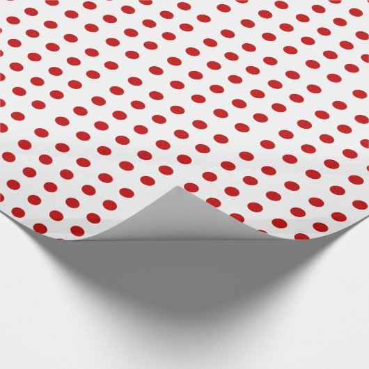 Red Dot Pattern op White II Gift Wrapping Paper Cadeaupapier (Hoek)