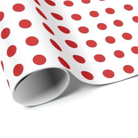 Red Dot Pattern op White II Gift Wrapping Paper Cadeaupapier (Rol Hoek)