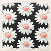 Red Dotted Daisy's Glazen Onderzetter (Voorkant)