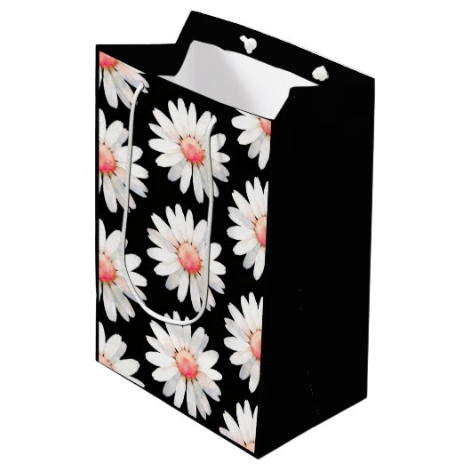 Red Dotted Daisy's Medium Cadeauzakje (Voorkant Gekanteld)