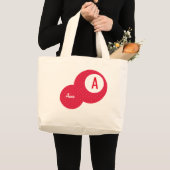 Red Dotty gepersonaliseerd Monogram Grote Tote Bag (Voorkant (product))
