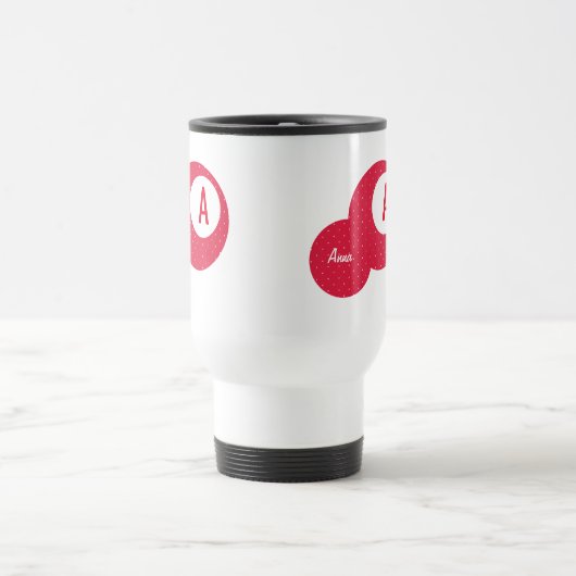 Red Dotty gepersonaliseerd Monogram Reisbeker (Center)