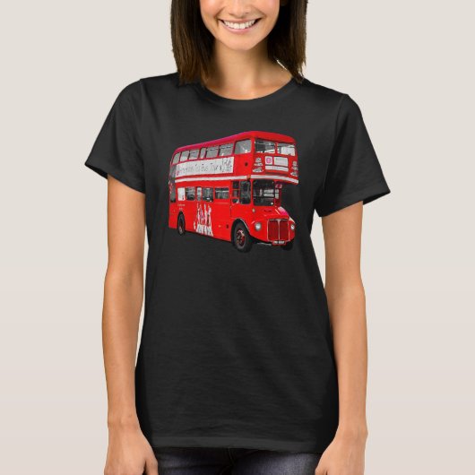 Red Double Decker British Tour Bus T-shirt (Voorkant)
