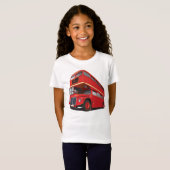 Red Double Decker Bus Girls T-Shirt (Voorkant volledig)