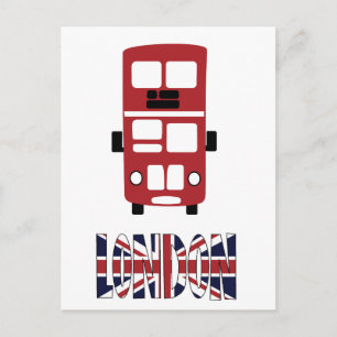 Red double decker bus London briefkaart