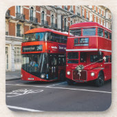 Red Double Decker Buses Bier Onderzetter (Voorkant)