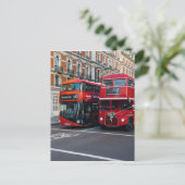 Red Double Decker Buses Briefkaart (Staand voorkant)