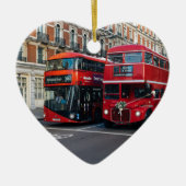 Red Double Decker Buses Keramisch Ornament (Voorkant)