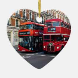 Red Double Decker Buses Keramisch Ornament