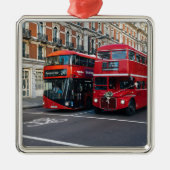 Red Double Decker Buses Metalen Ornament (Voorkant)