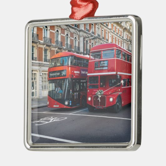 Red Double Decker Buses Metalen Ornament (Links)
