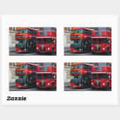 Red Double Decker Buses Rechthoekige Sticker (Vel)