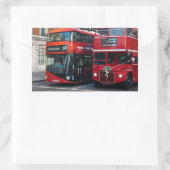 Red Double Decker Buses Rechthoekige Sticker (Tas)