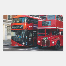Red Double Decker Buses Rechthoekige Sticker
