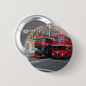 Red Double Decker Buses Ronde Button 5,7 Cm (Voorkant /achterkant)